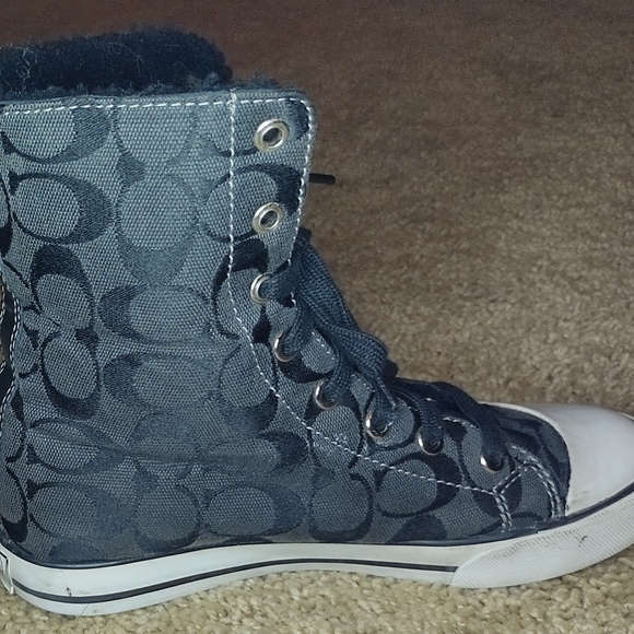 Coach Bonney Sherling Hi Top Boots Size 6B Sherpa Lined - Picture 8 of 12